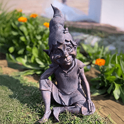 Image of Pixie Sitting Sculpture Garden Ornament