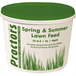 Image of 5kg tub of Proctors Spring and Summer Lawn grass feed fertiliser moss killer