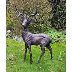 Small Image of Large Standing Stag Aluminium Ornament - 92cm Tall