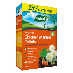 Image of Westland Organic Chicken Manure Pellets 2.25Kg + 25% Extra Free 2.82Kg (20100421)