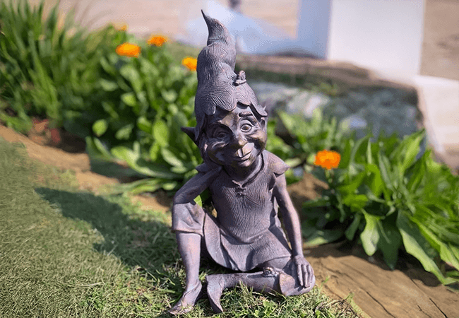 Image of Pixie Sitting Sculpture Garden Ornament