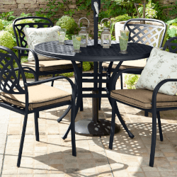 Image of Hartman Berkeley 4 Seat Round Dining Set in Bronze / Amber - NO PARASOL