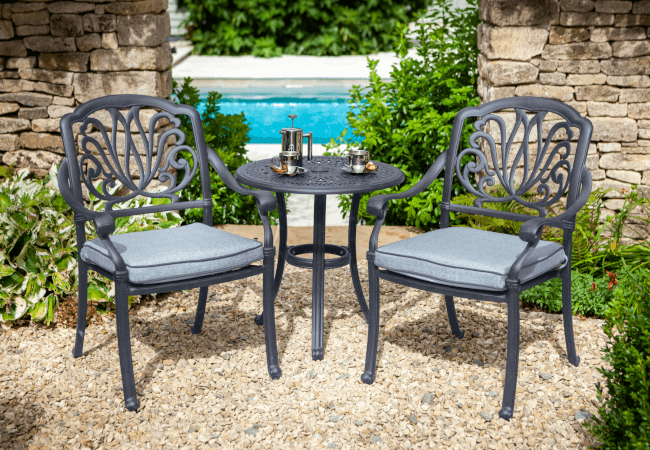 Image of Hartman Amalfi Bistro Set in Antique Grey / Platinum