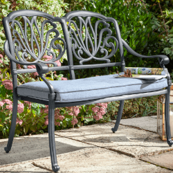Image of Hartman Amalfi 2 Seat Bench in Antique Grey / Platinum