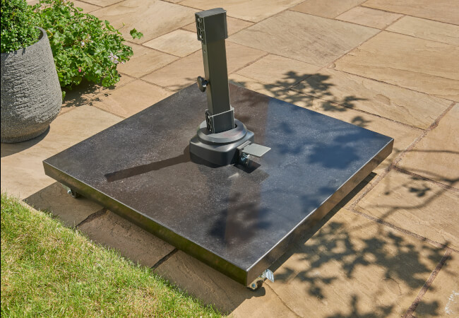 Image of Marked Stock / Collection only - Norfolk Leisure Royce 90kg Granite Cantilever Parasol Base with Wheels