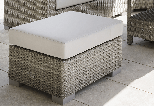 Image of LIFE Aya Square Footstool - Yacht/Mouse Grey