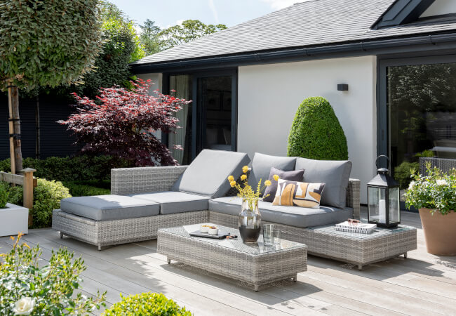 Image of Norfolk Leisure Bahama Corner Sofa in Grey - NO TABLE