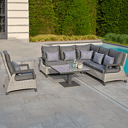 Image of LIFE Aloha Lounge Corner Set in Yacht Grey / Carbon
