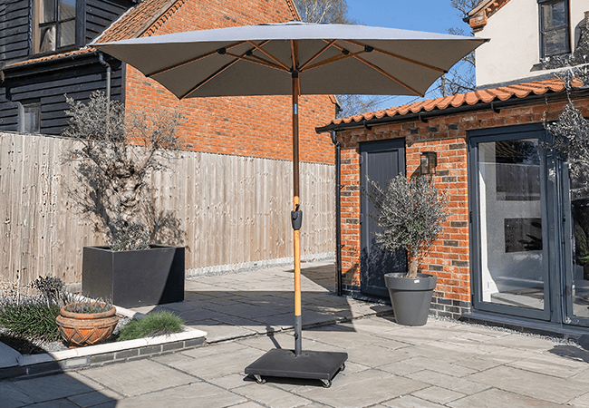 Image of Norfolk Leisure Royce Premium 2.5m Square Parasol with LED Lights - Smoke Grey