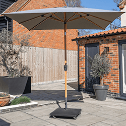 Image of Norfolk Leisure Royce Premium 2.5m Square Parasol with LED Lights - Smoke Grey