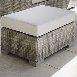 Small Image of LIFE Aya Square Footstool - Yacht/Mouse Grey
