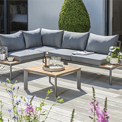 Image of Norfolk Leisure Carrow Corner Sofa Set in Anthracite/Grey