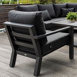 Image of LIFE Timber Soltex Arm Chair in Lava / Graphite