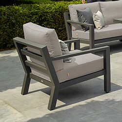 Image of LIFE Timber Cast Aluminium Arm Chair in Lava / Khaki
