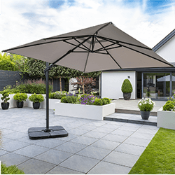 Image of Norfolk Leisure Royce Executive Standard Square 3m Cantilever Parasol - Soft Grey