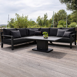 Image of LIFE Timber Soltex Corner Sofa Set in Lava / Graphite - No Extension