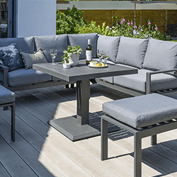 Image of Norfolk Leisure Titchwell Mini Corner Sofa Set with Adjustable Table in Anthracite