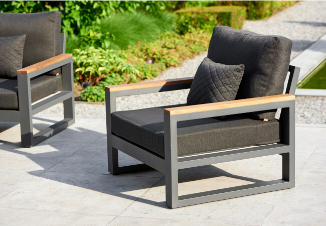 Image of Life Soho Arm Chair with Cushion in Lava / Carbon