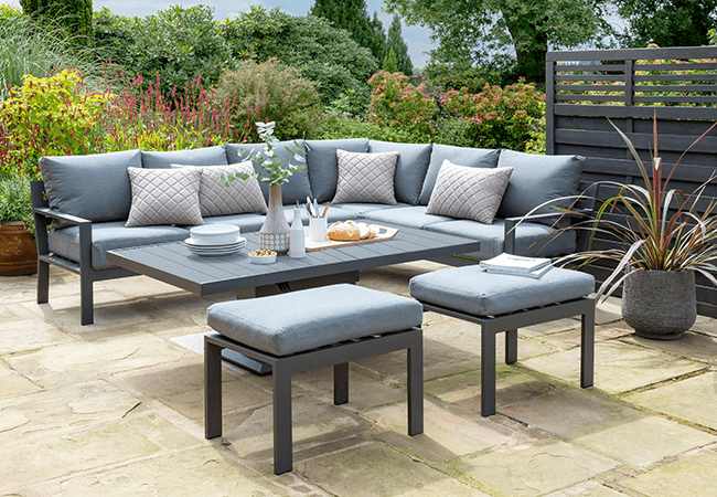 Image of EX DISPLAY / COLLECTION ONLY - Norfolk Leisure Titchwell Corner Sofa Set with Gas Adjustable Table in Anthracite