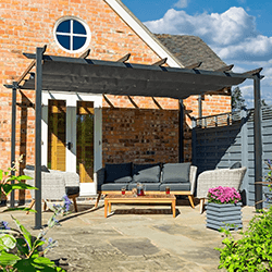 Image of Rowlinson 4x3 Venetian Pergola with Grey Canopy