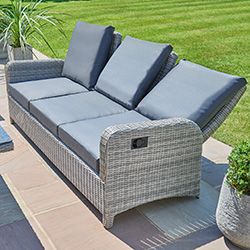 Small Image of LIFE Hawaii 3 Seat Reclining Sofa in Yacht Grey/Carbon