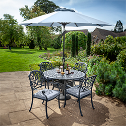 Image of Hartman Amalfi Round 4 Seater Set in Antique Grey / Platinum
