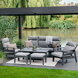 Image of LG Barcelona Lounge Dining Set with Adjustable Table