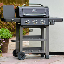 Image of Grillstream Carbon 3 Burner with Side Burner - Black