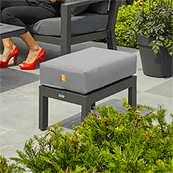 Small Image of LIFE Timber Aluminium Half Pouffe/Stool in Lava / Mouse Grey
