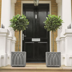 Image of Stewart Versailles Square Planter in Pewter - 32cm