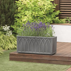 Image of Stewart Versailles Trough Planter in Pewter - 70cm