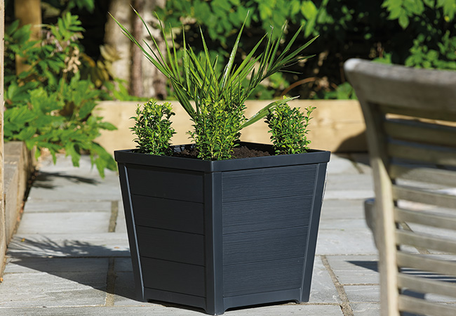 Image of Stewart 40cm Square Taper Planter in Anthracite