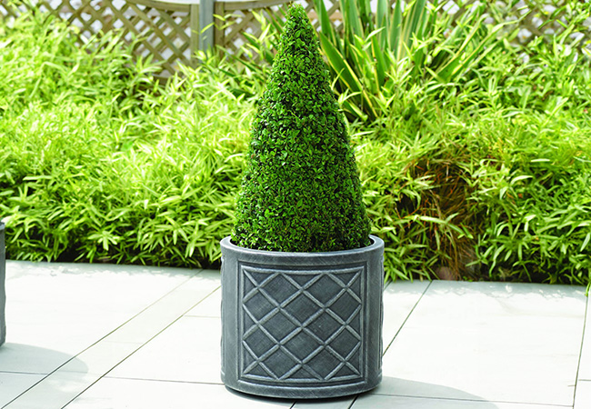 Image of Lead Effect Round Planter - 44cm