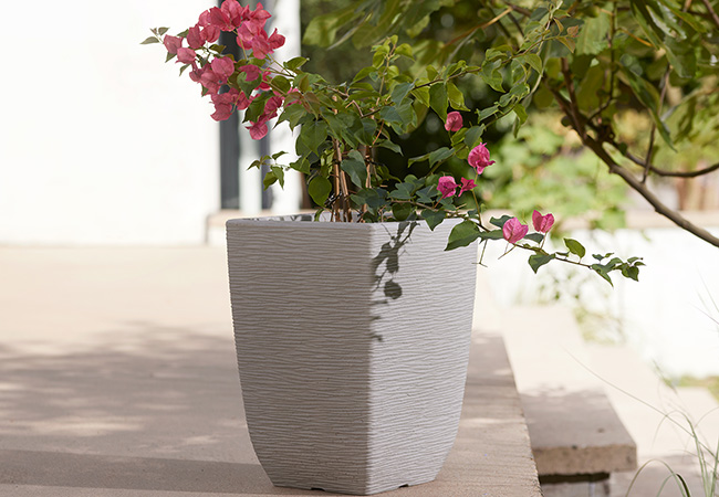 Image of Cotswold Tall Square Planter - 33cm - Limestone Grey