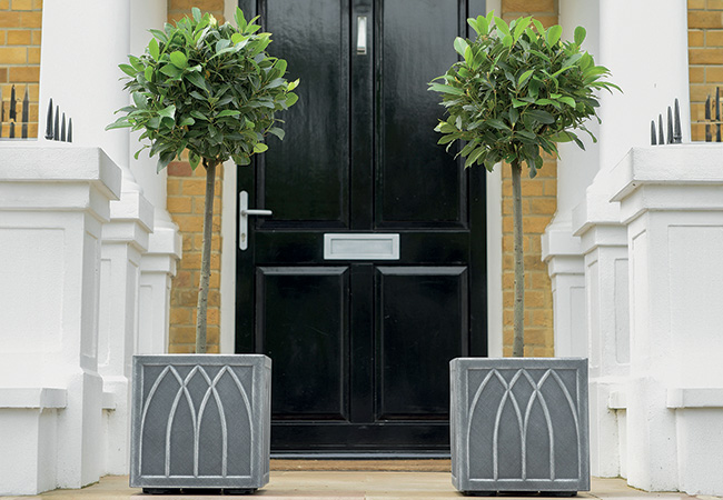 Image of Stewart Versailles Square Planter in Pewter - 32cm