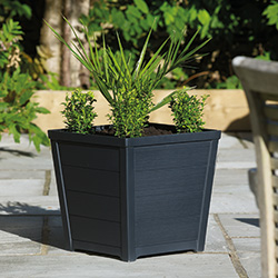 Image of Stewart 40cm Square Taper Planter in Anthracite