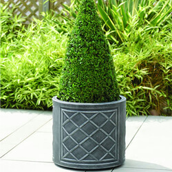 Image of Lead Effect Round Planter - 44cm