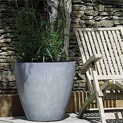 Image of Stewart 53cm Tall Round Beton Planter in Dark Grey