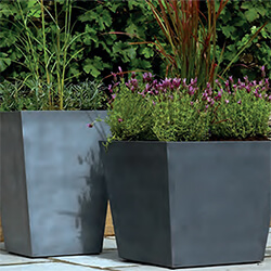 Image of Stewart 48cm Low Square Beton Planter in Dark Grey