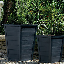 Image of Stewart Tall Taper Planter in Anthracite - 36cm diameter