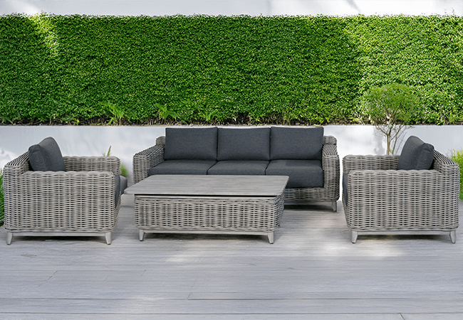Image of Supremo Monterey Lounge Dining Set with Rectangular Adjustable Table