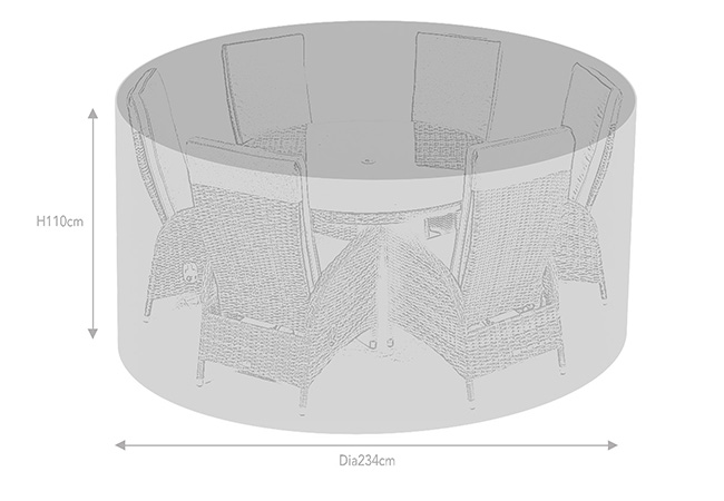 Image of Supremo Tivoli 6 Seat High Back Round Furniture Cover
