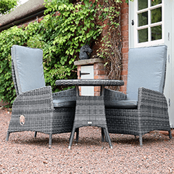 Image of Supremo Tivoli Reclining Bistro Set in Lead Grey