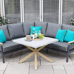 Image of Supremo Polperro Mini Modular Corner Set with Square Lounge Table in Charcoal