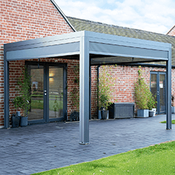 Image of Supremo Belfort 3x3m Aluminium Pergola with Curtains and LED Lights