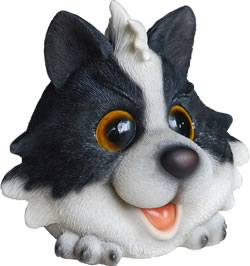 Image of Vivid Cute and Playful Sheepdog Lifelike Resin Garden Ornament