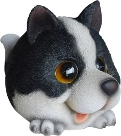 Image of Vivid Cute and Playful Sheepdog Puppy Lifelike Resin Garden Ornament