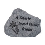 Image of Dearly Loved Family Friend Memorial Plaque - Stone Effect