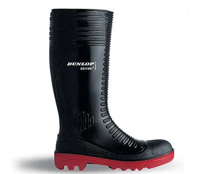 Image of Dunlop Acifort Ribbed Full Safety Wellington - Black - UK 12