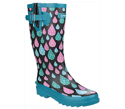Image of Cotswold Burghley Waterproof Pull On Wellington Boot - Raindrop - UK 7